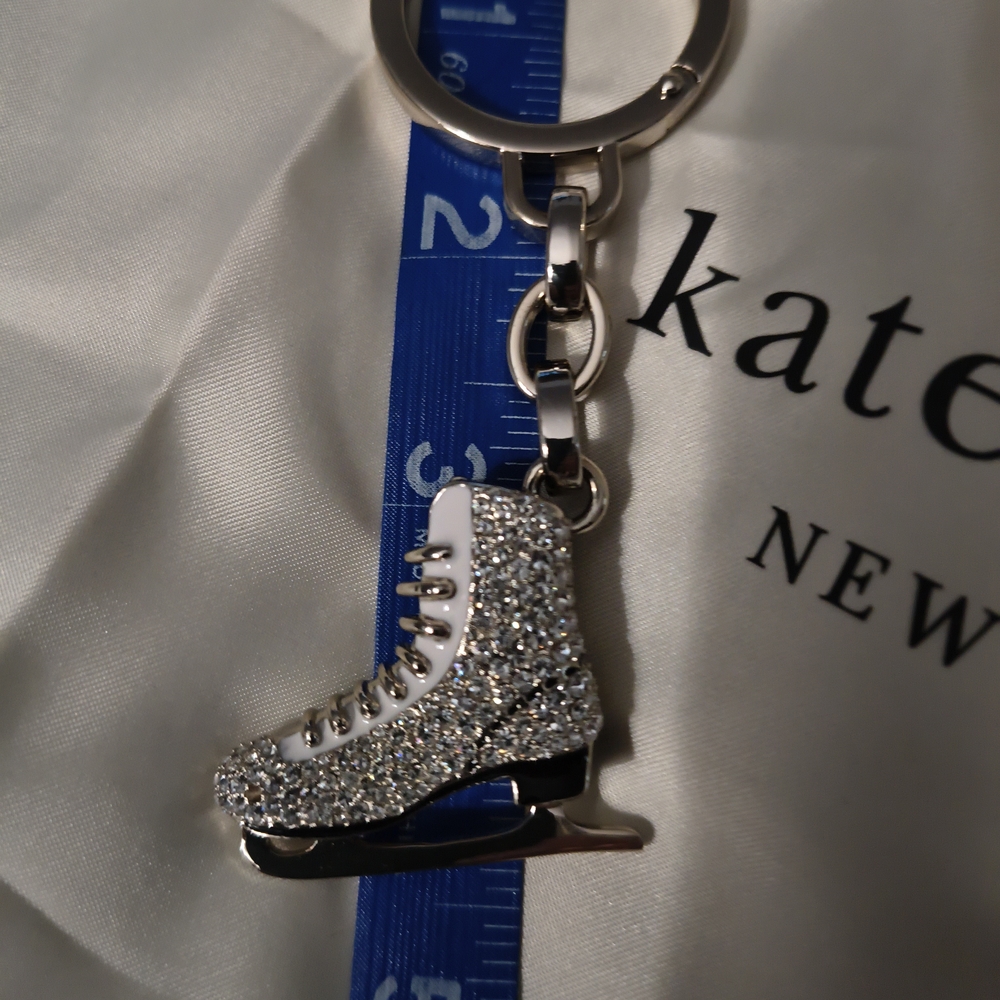 Kate Spade Ice Skate Keychain Charm Bling - Picture 5 of 11